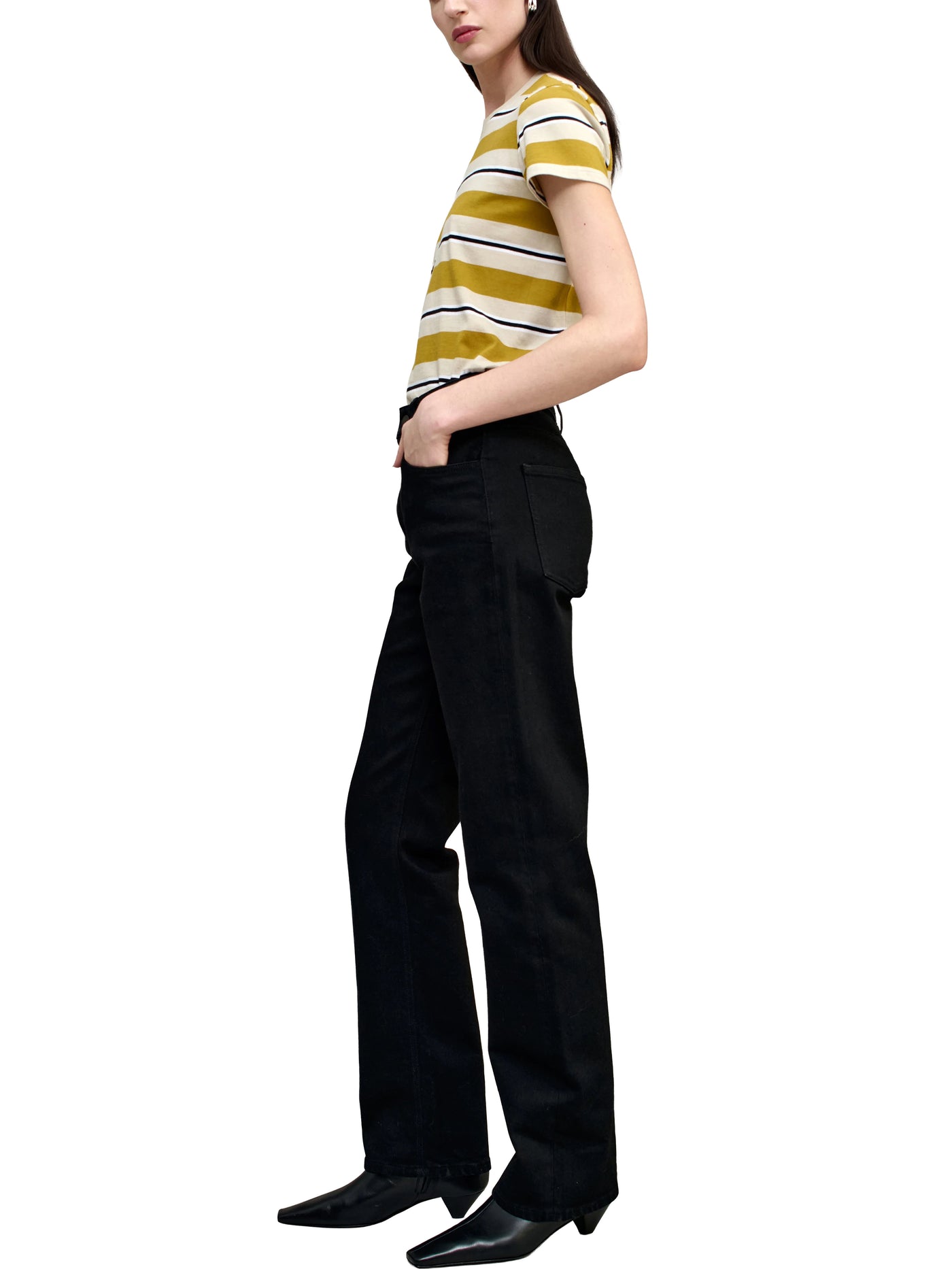 Kenzie T-Shirt in Goldenrod Stripe