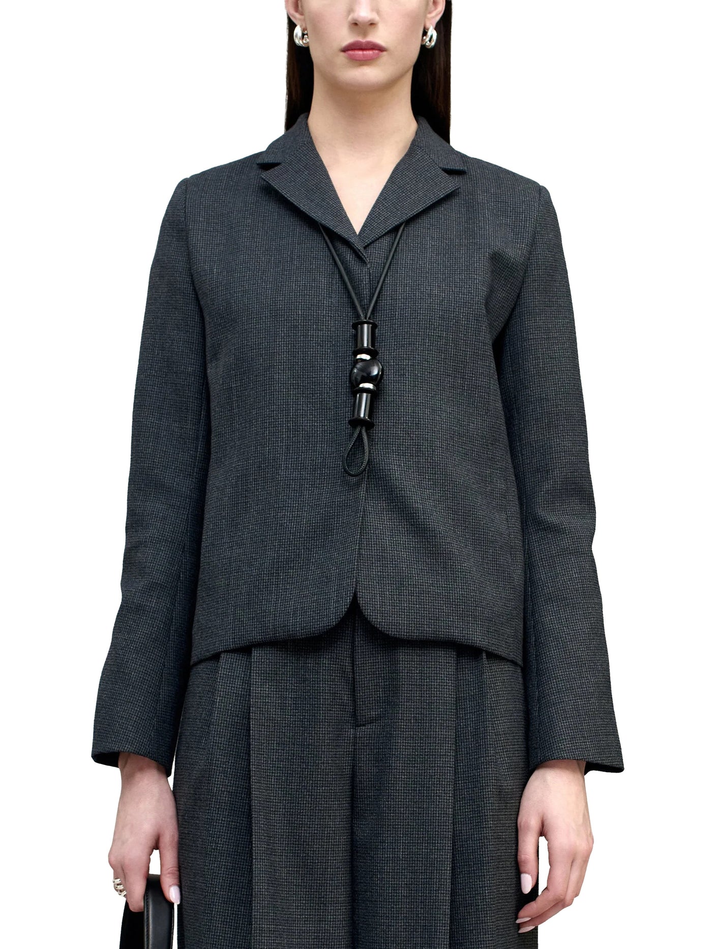 Iman Shrunken Blazer in Light Wool Suiting