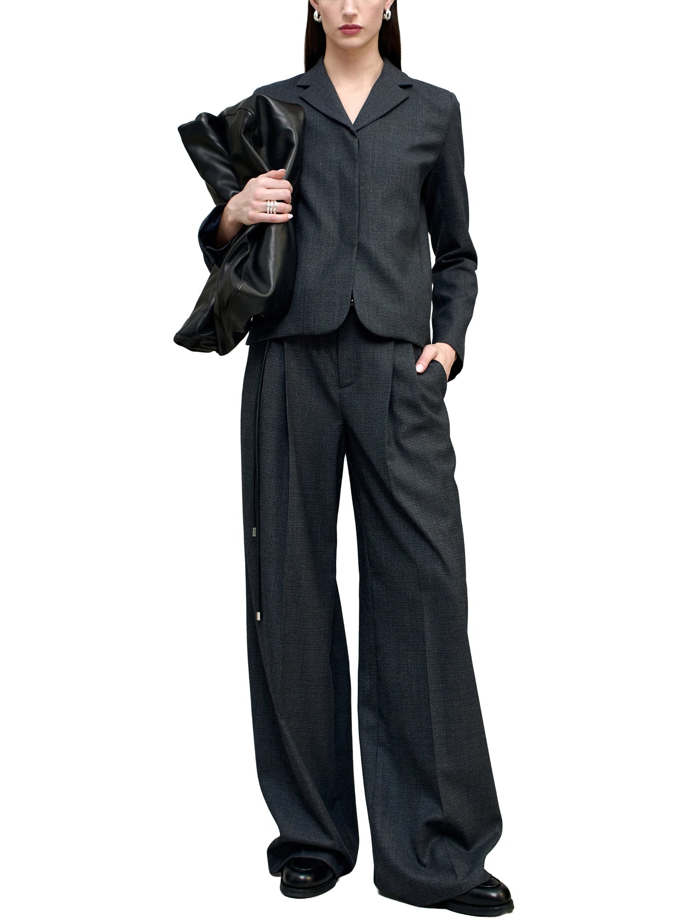 Iman Shrunken Blazer in Light Wool Suiting