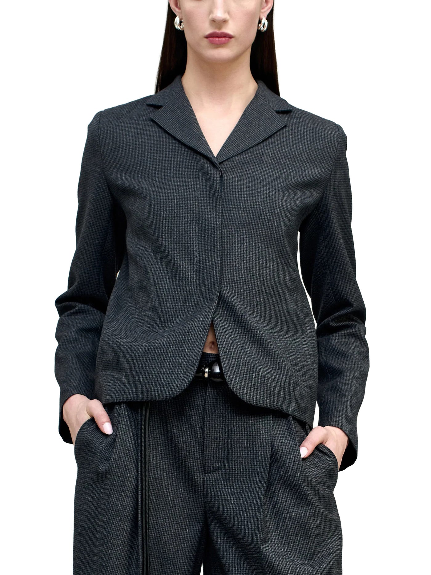 Iman Shrunken Blazer in Light Wool Suiting