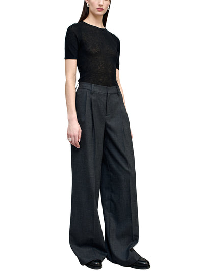 Roxana Low-Rise Trouser in Light Wool Suiting
