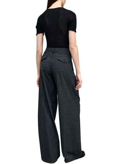 Roxana Low-Rise Trouser in Light Wool Suiting