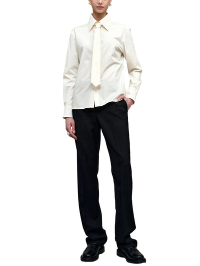 Billie Tie Blouse in Cotton Shirting