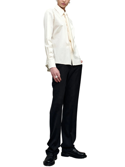 Billie Tie Blouse in Cotton Shirting