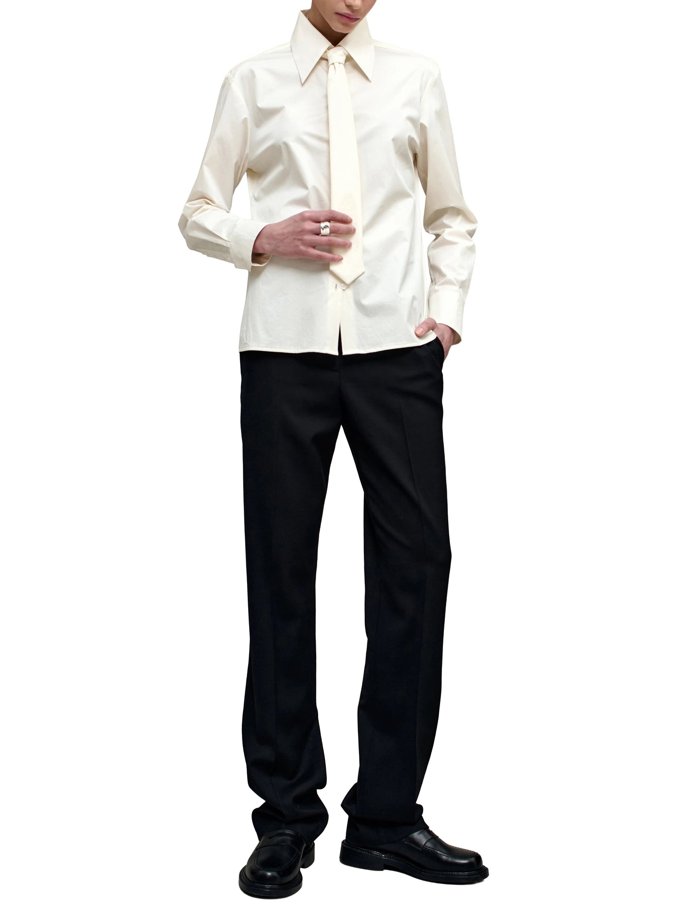 Billie Tie Blouse in Cotton Shirting