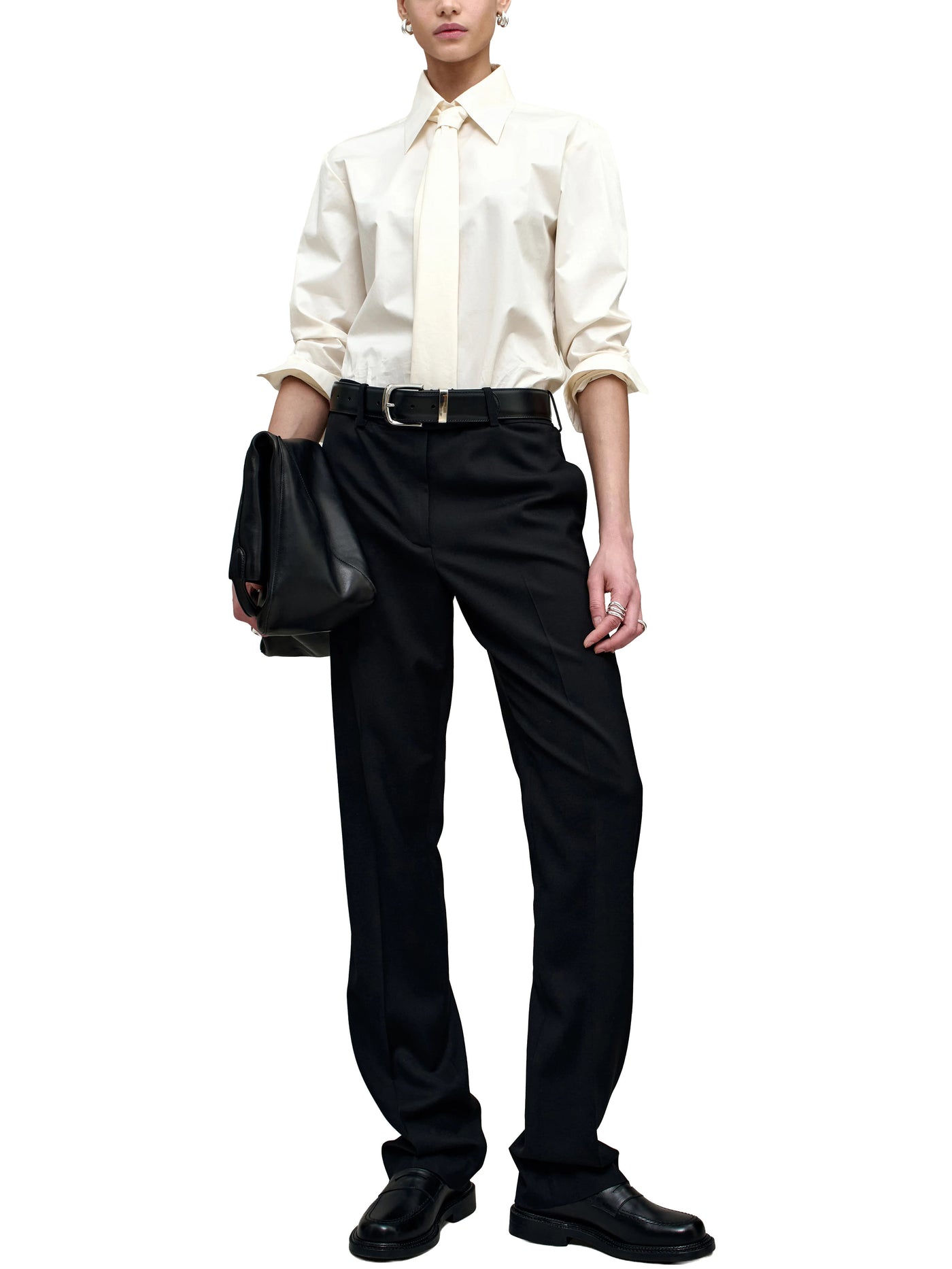 Billie Tie Blouse in Cotton Shirting