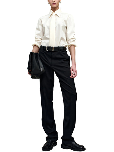 Billie Tie Blouse in Cotton Shirting