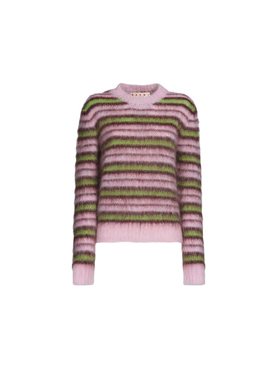 Stripes Mohair & Wool Sweater in Quartz
