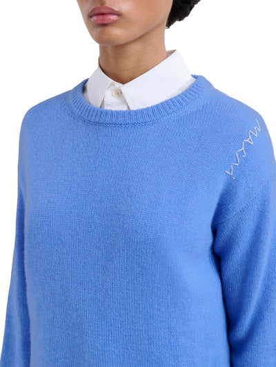 Indigo Boxy Cashmere Jumper