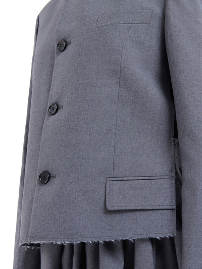 Grey Jacket with Mandarin Collar