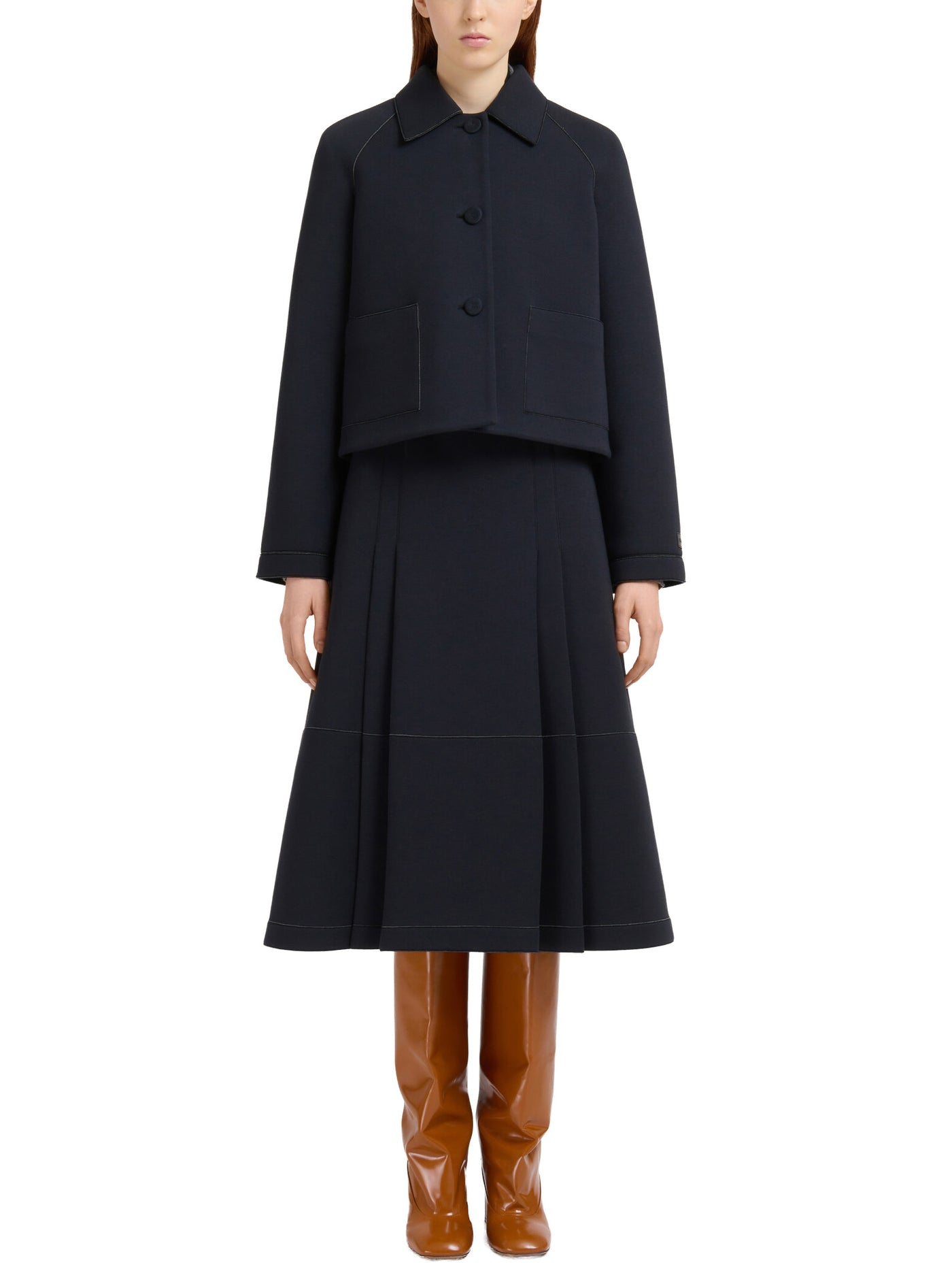 Black Jersey Jacket with Pockets