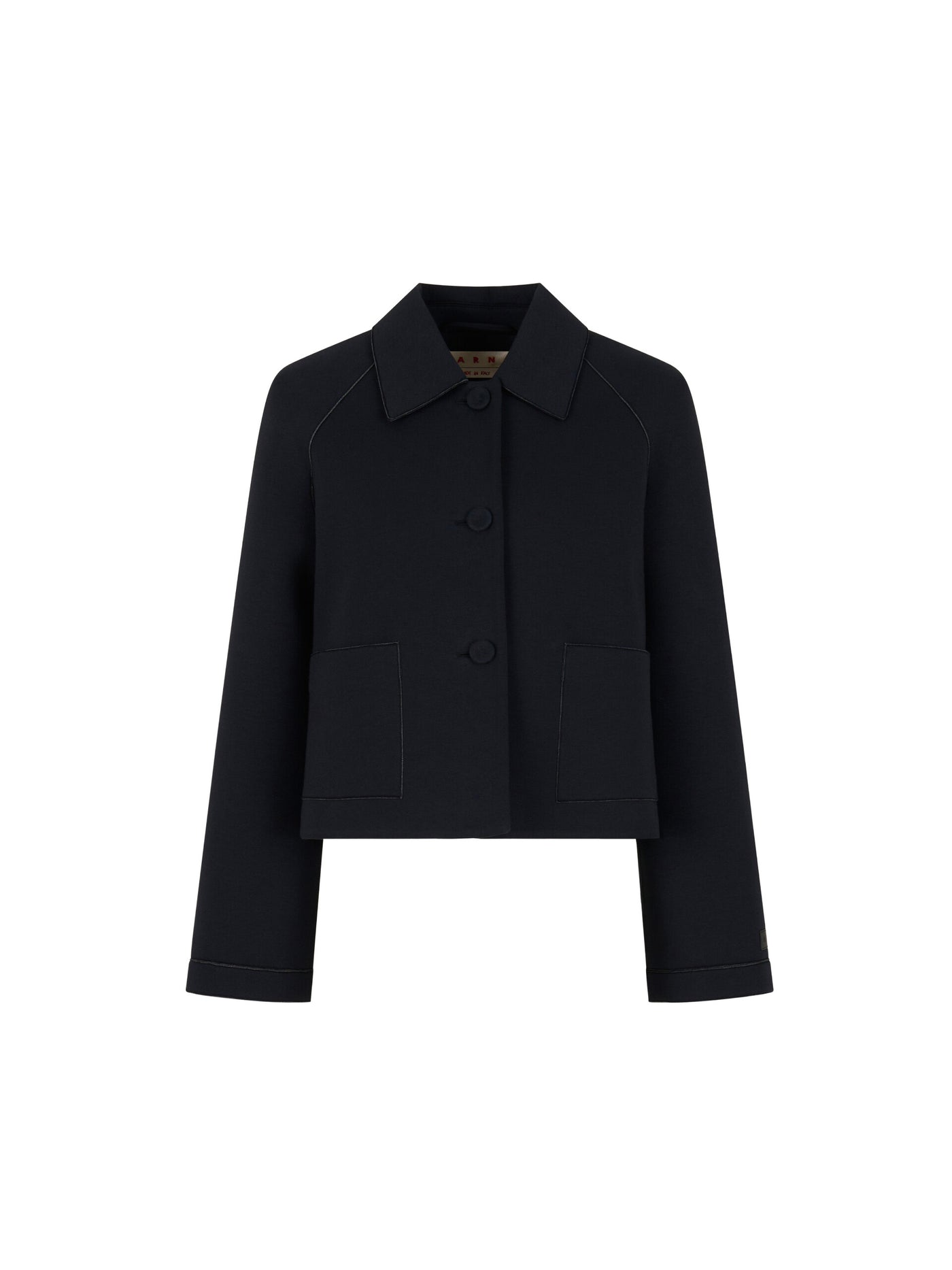 Black Jersey Jacket with Pockets