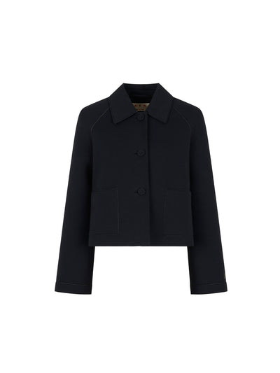 Black Jersey Jacket with Pockets
