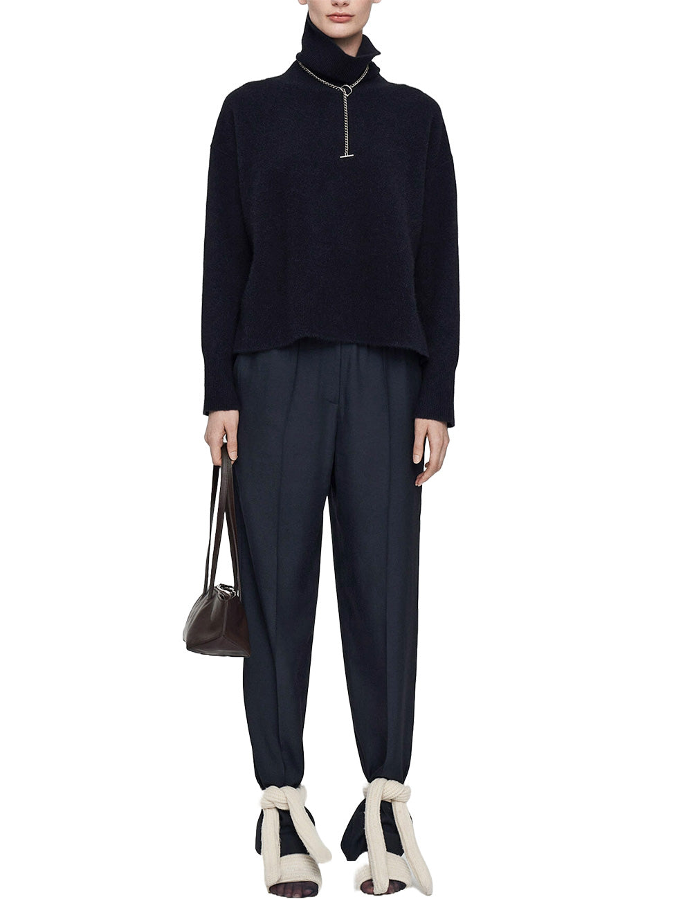 Brushed Cashmere High Neck Jumper