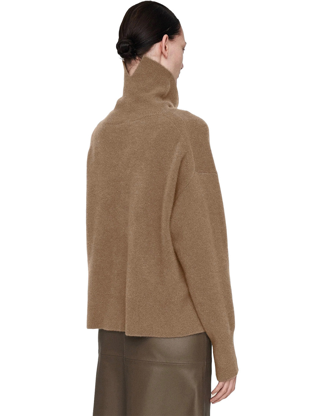 Brushed Cashmere High Neck Jumper