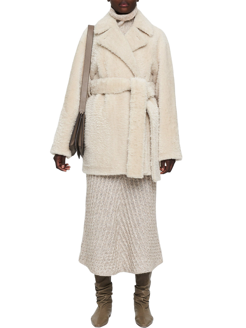 Textured Shearling Clery Coat