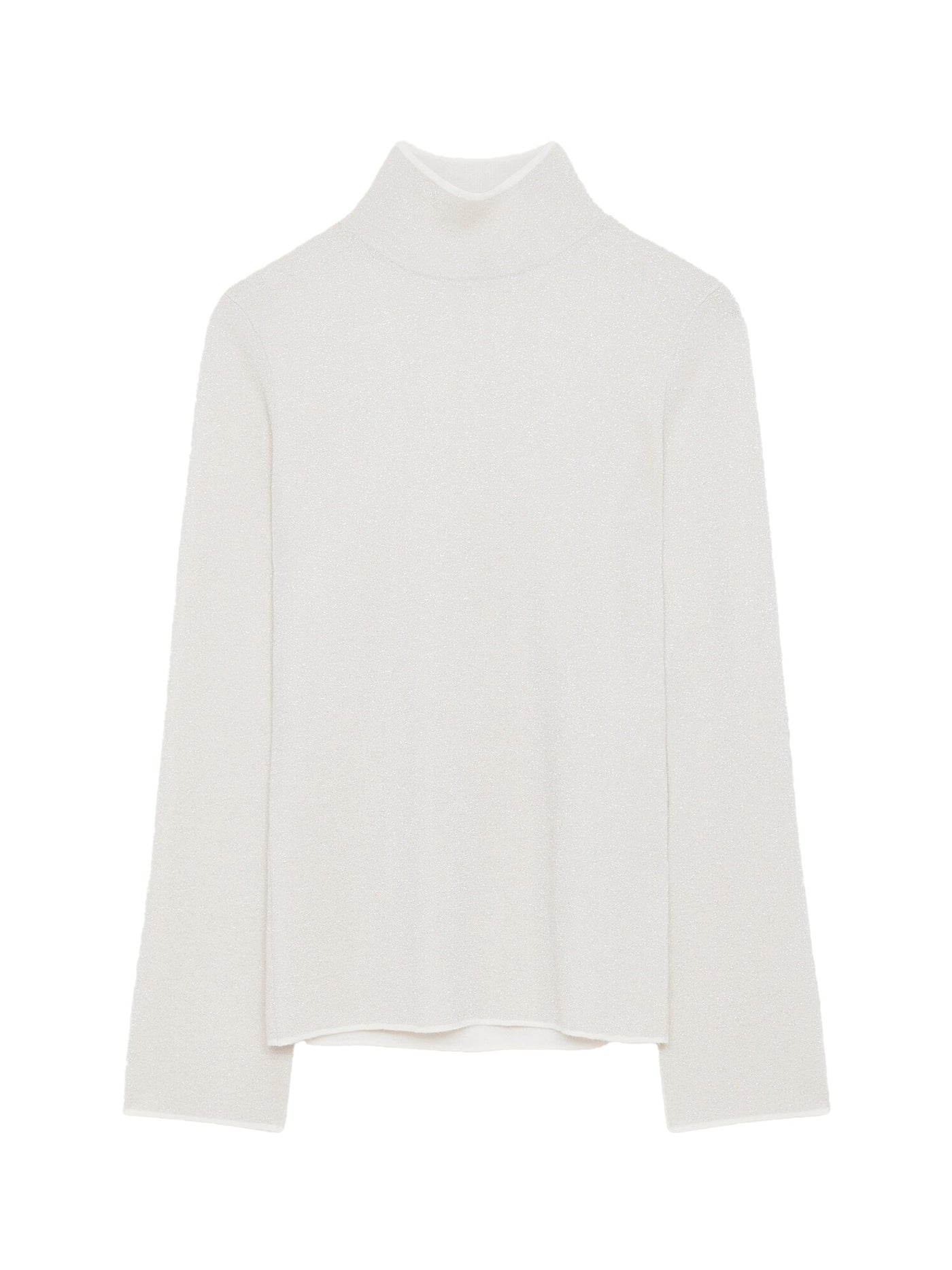 Double Face Lurex Merino Top in Ivory