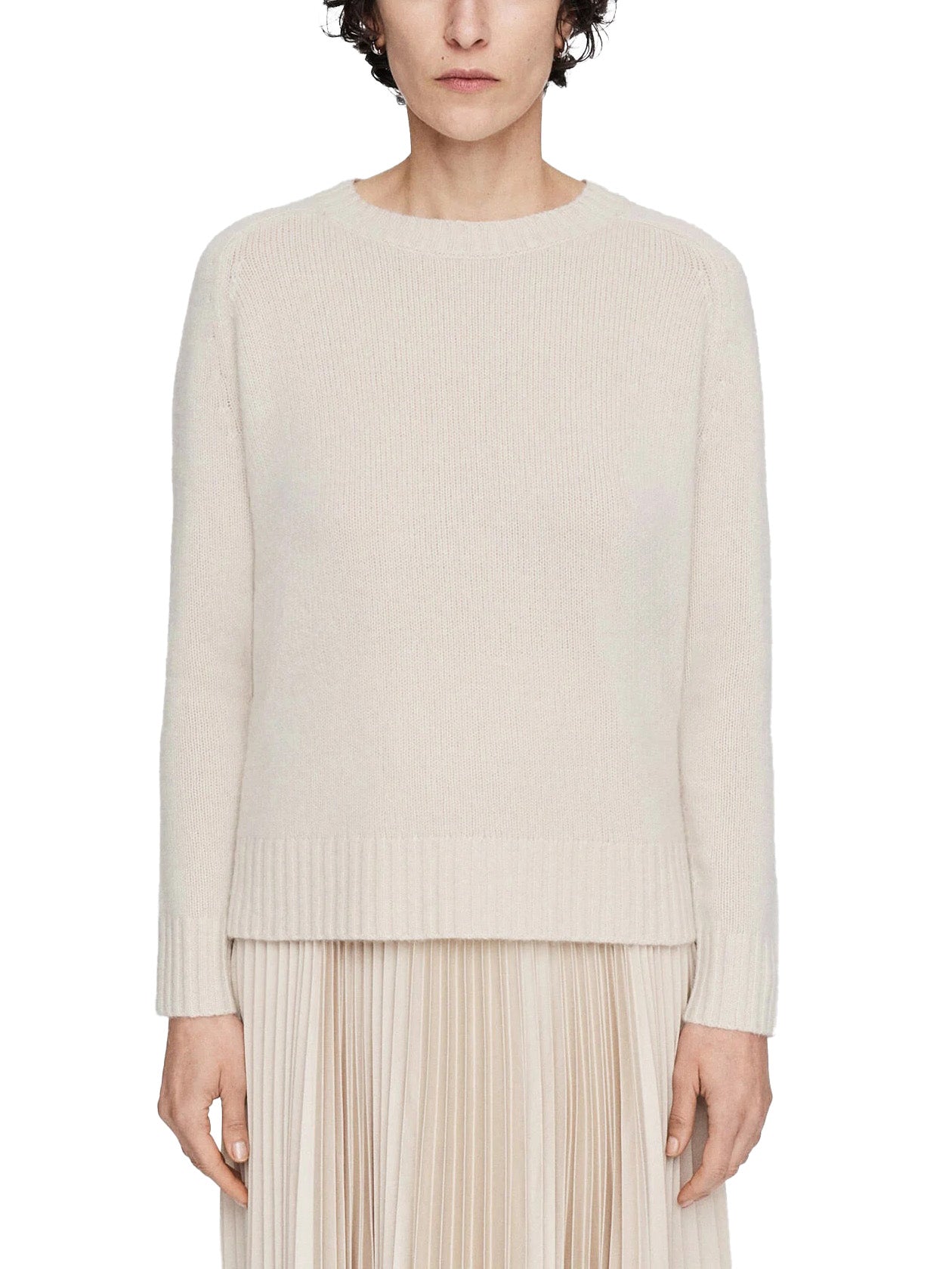 Open Cashmere Round Neck Jumper