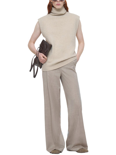 Brushed Cashmere Vest in Affogato