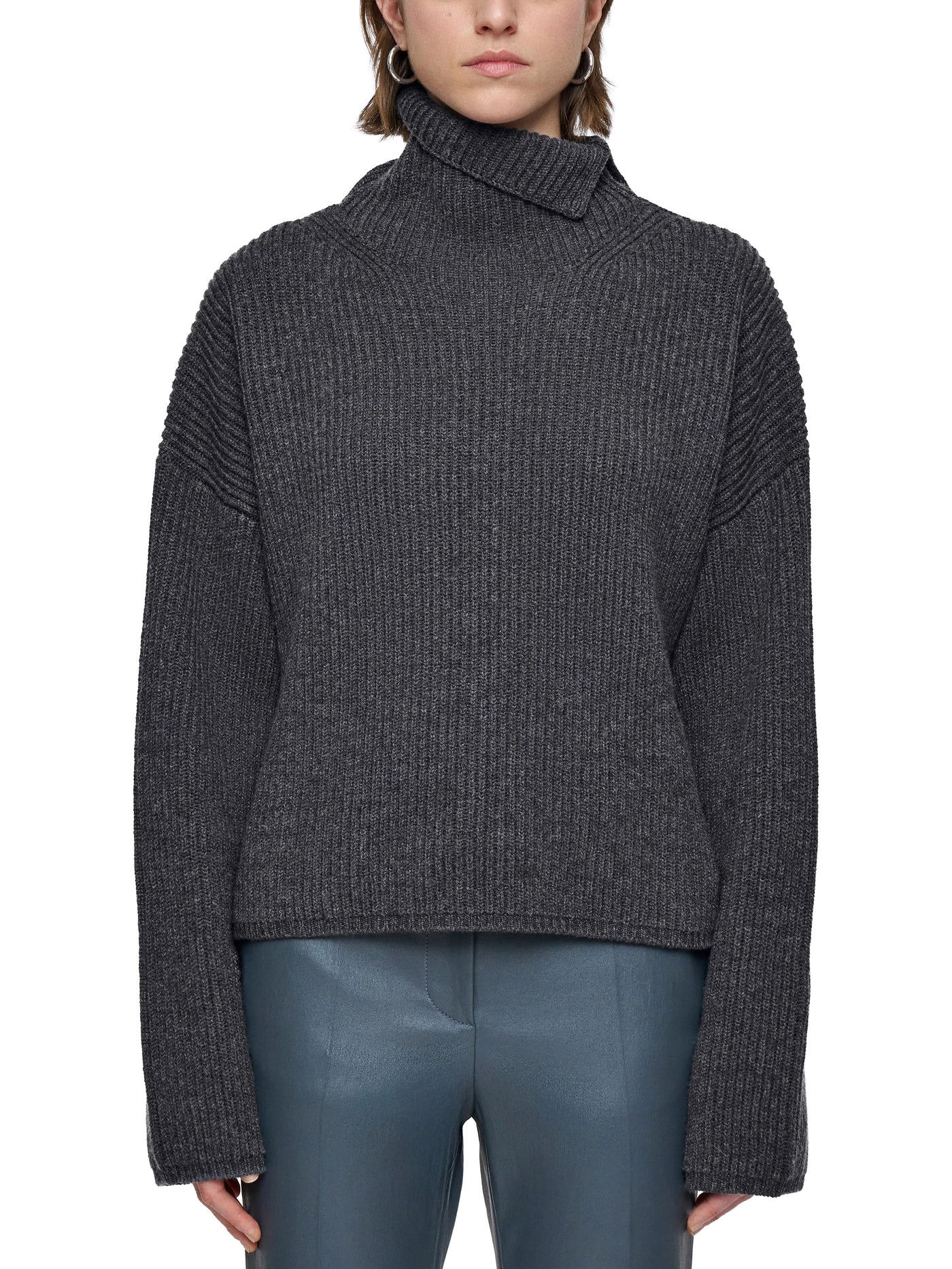 Light Cardigan Stitch High Neck Jumper