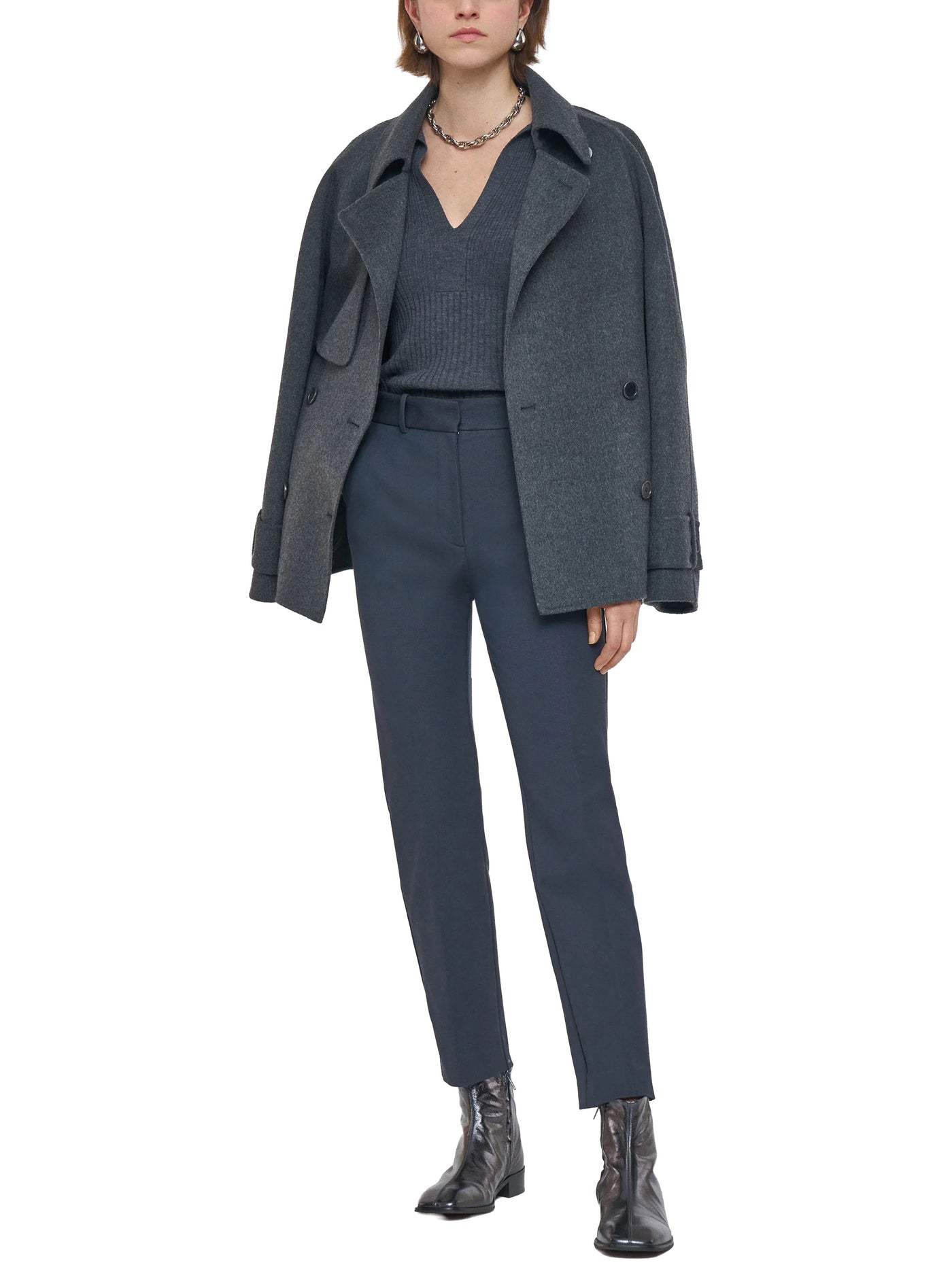 Coleman Gabardine Stretch Trousers in Smoke