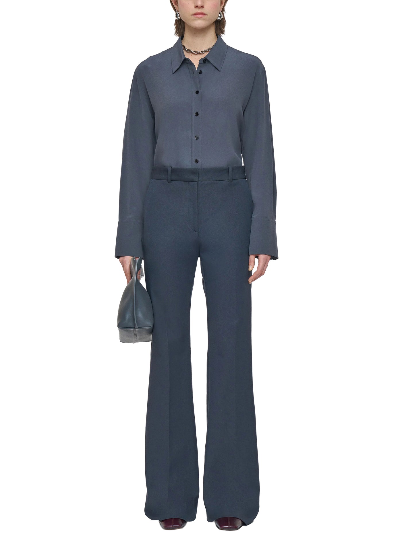 Tafira Gabardine Stretch Trousers in Smoke