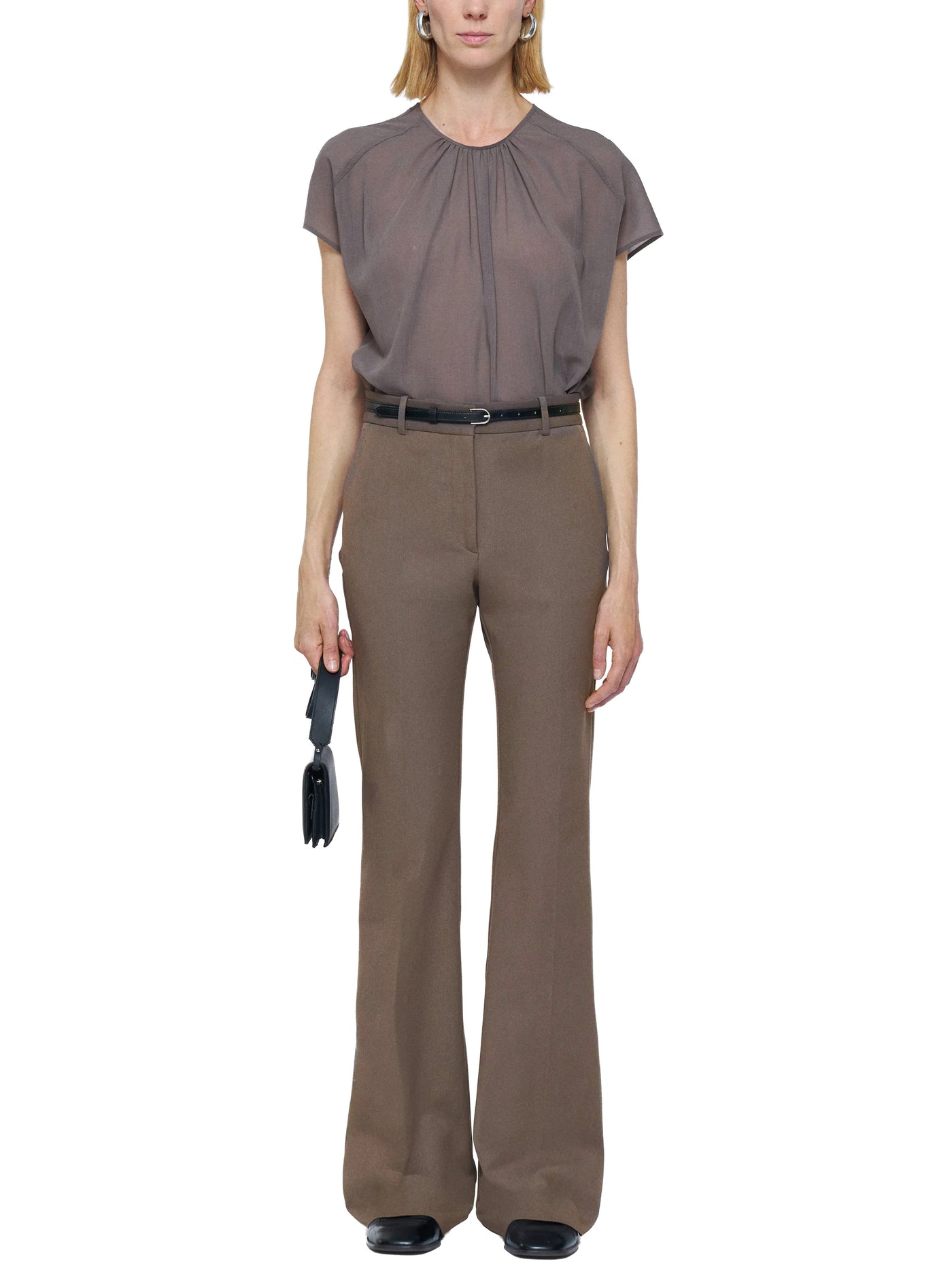 Tafira Gabardine Stretch Trousers in Mushroom