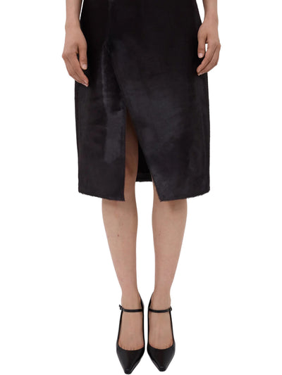 MYRA Asymmetrical Leather Skirt