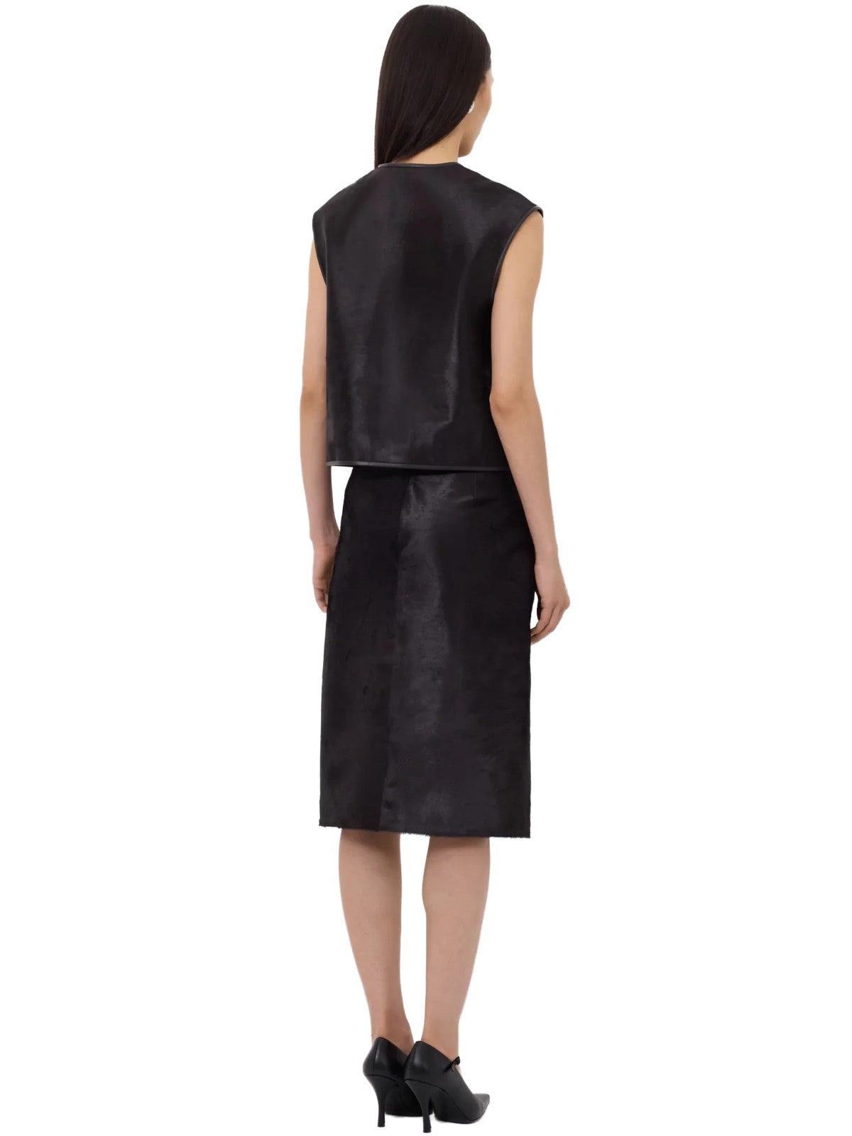 MYRA Asymmetrical Leather Skirt