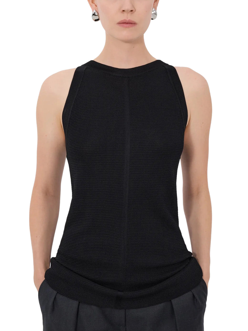 OHANA Sleeveless Knitted Top in Black