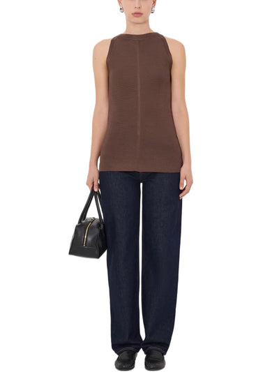 OHANA Sleeveless Knitted Top in Brown