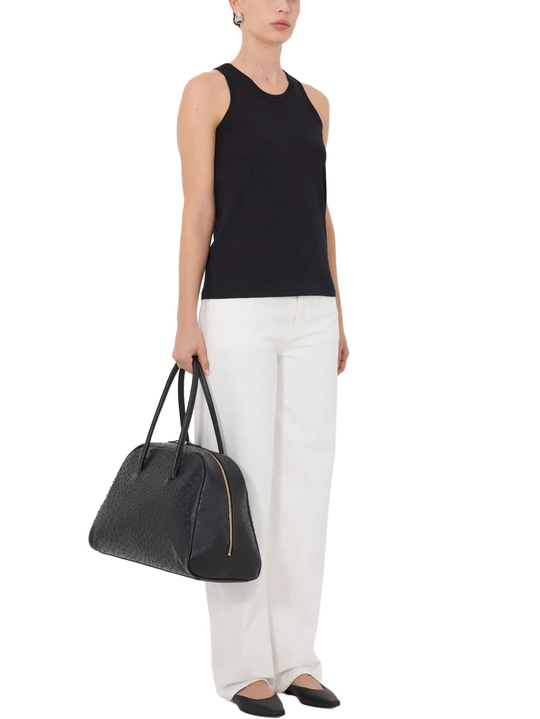 POSO LDS Supima Cotton Tank Top in Black