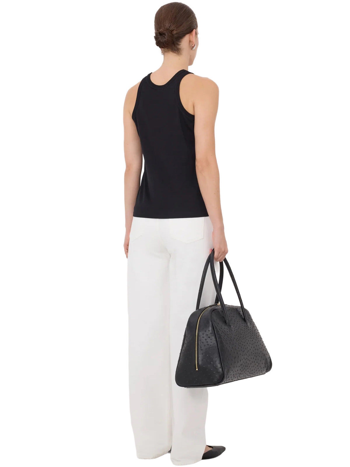 POSO LDS Supima Cotton Tank Top in Black