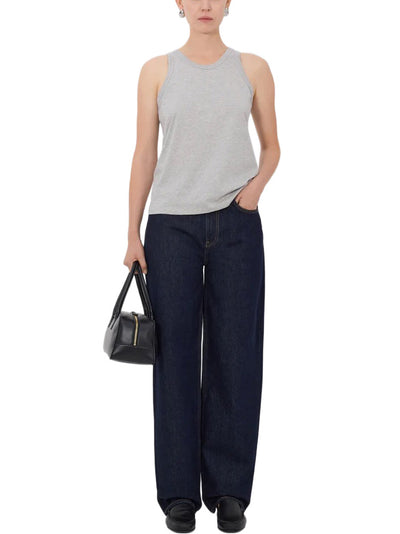 POSO LDS Supima Cotton Tank Top in Grey Melange