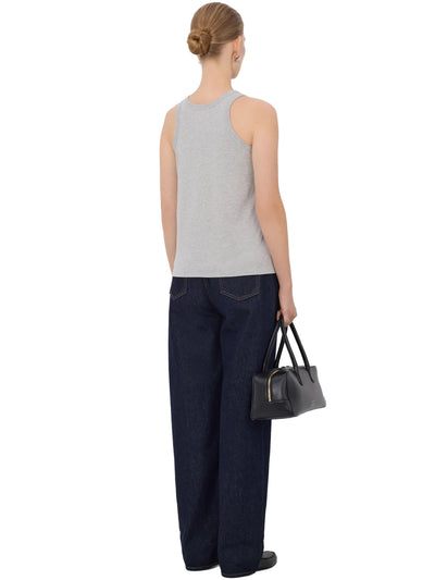 POSO LDS Supima Cotton Tank Top in Grey Melange