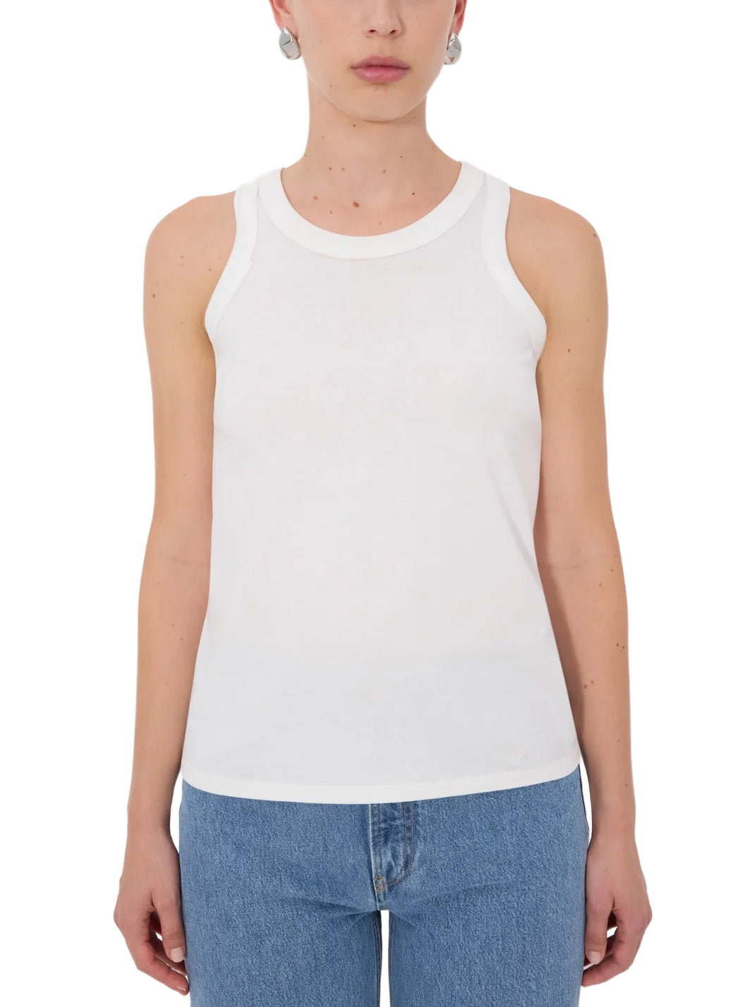 POSO LDS Supima cotton Tank top in White