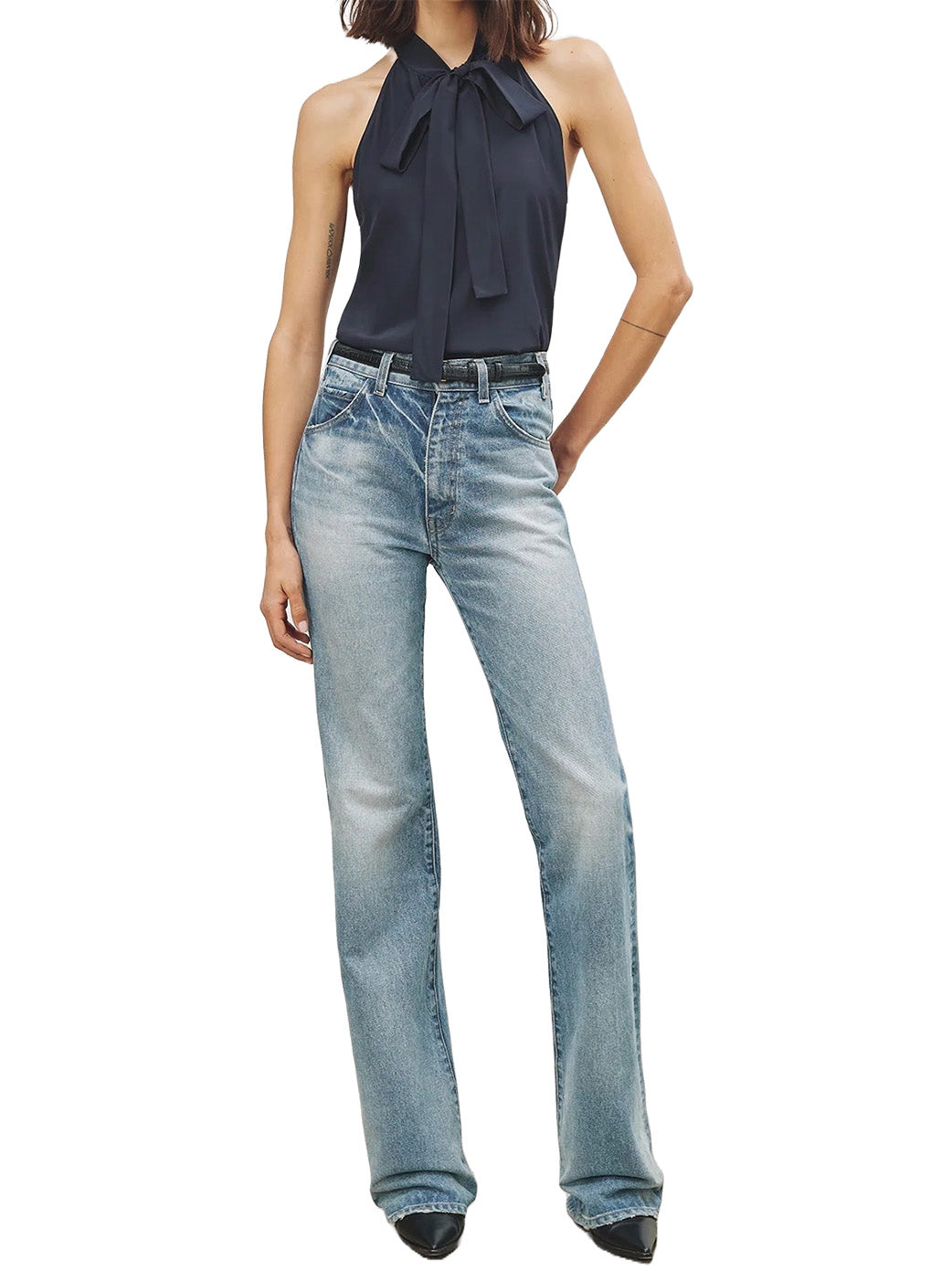 Zelie Halterneck Top in Dark Navy