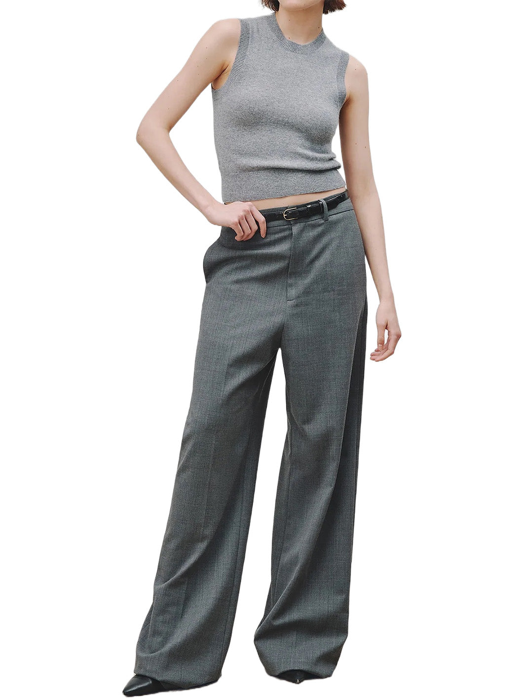 May Sweater Tank in Light Grey Melange