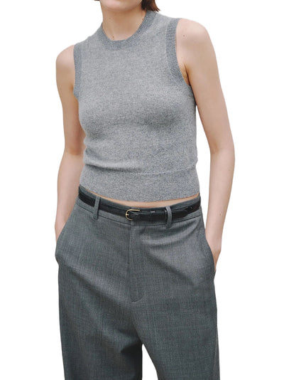 May Sweater Tank in Light Grey Melange