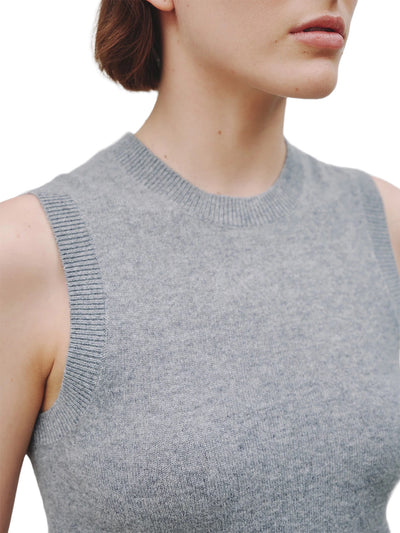 May Sweater Tank in Light Grey Melange