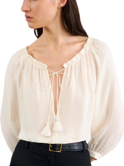 Carley Silk Blouse in Ivory