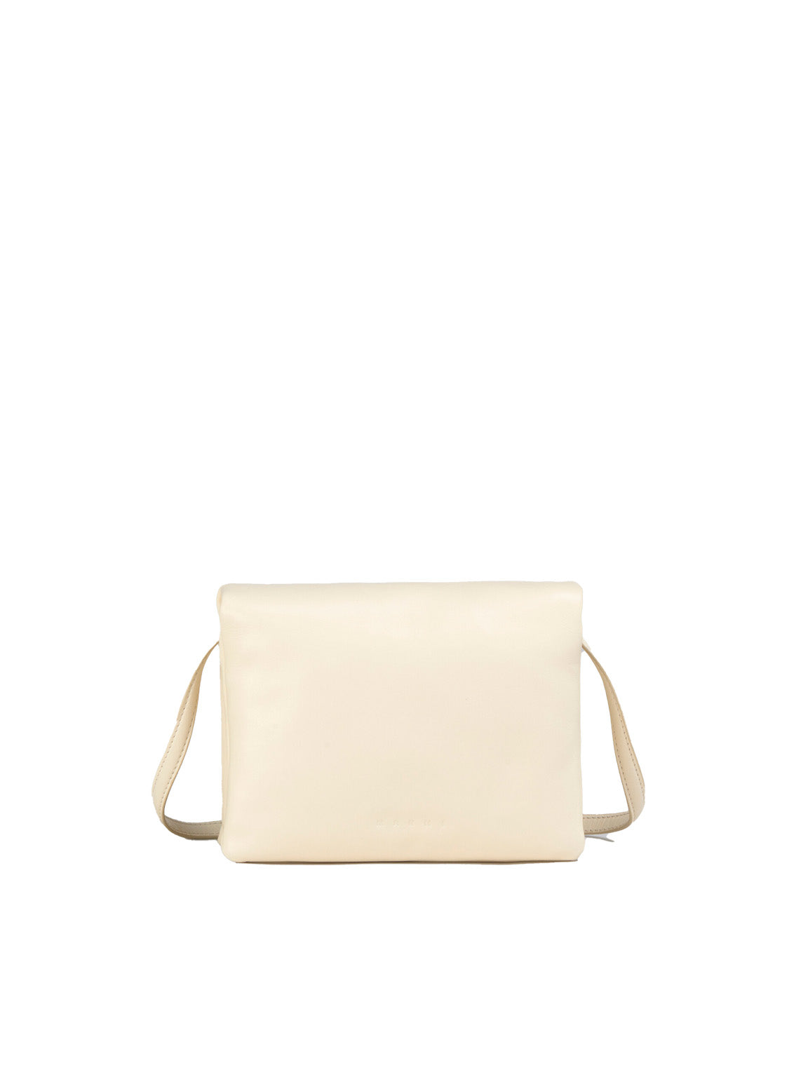 Ivory White Leather Prisma Pouch