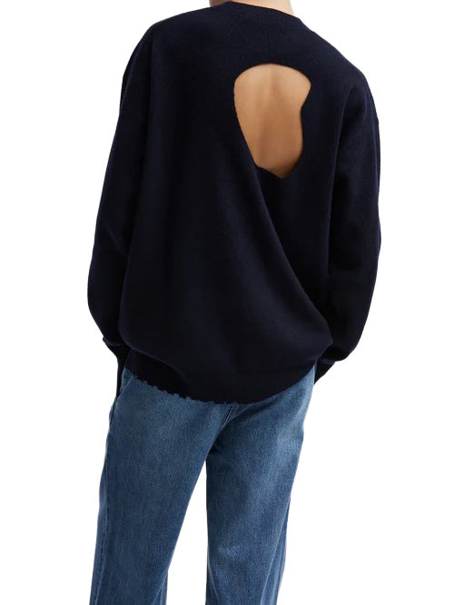 Anna Merino Wool Hole-At-Back Pullover