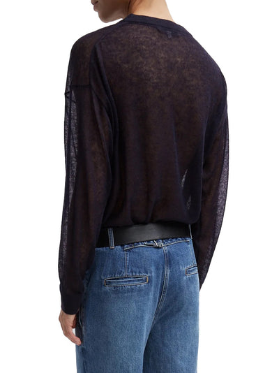 Sheer Sweater Crewneck Easy Pullover