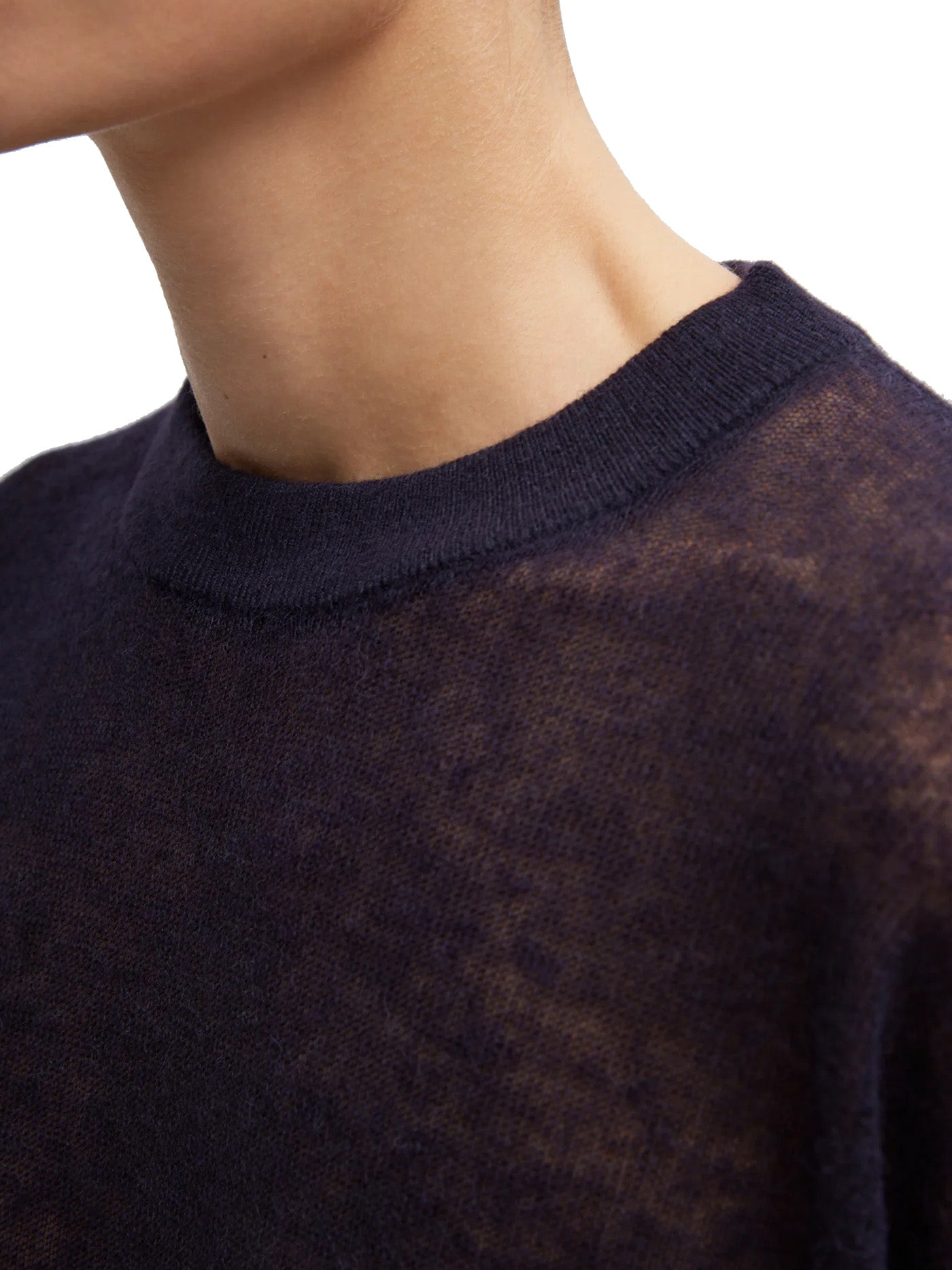 Sheer Sweater Crewneck Easy Pullover