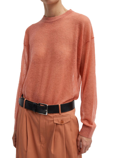 Sheer Sweater Crewneck Easy Pullover