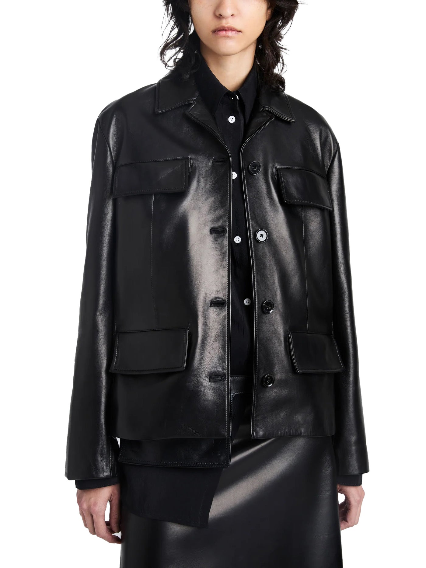 Roos Jacket in Black Leather