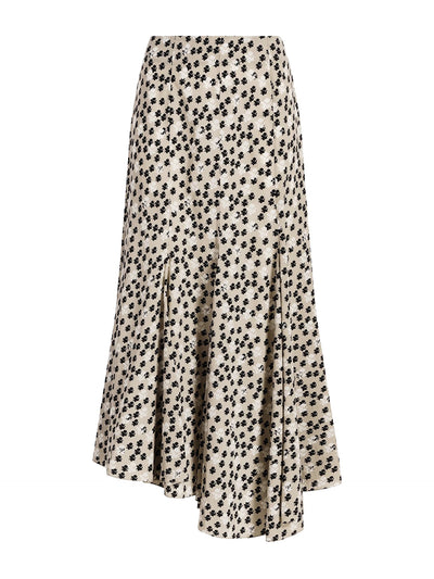 Joelle Skirt in Printed Silk Viscose Sand Multi