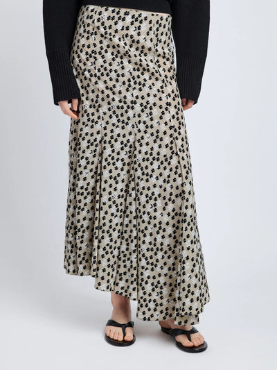 Joelle Skirt in Printed Silk Viscose Sand Multi