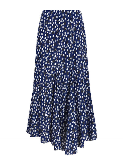 Joelle Skirt in Printed Silk Viscose Navy Multi